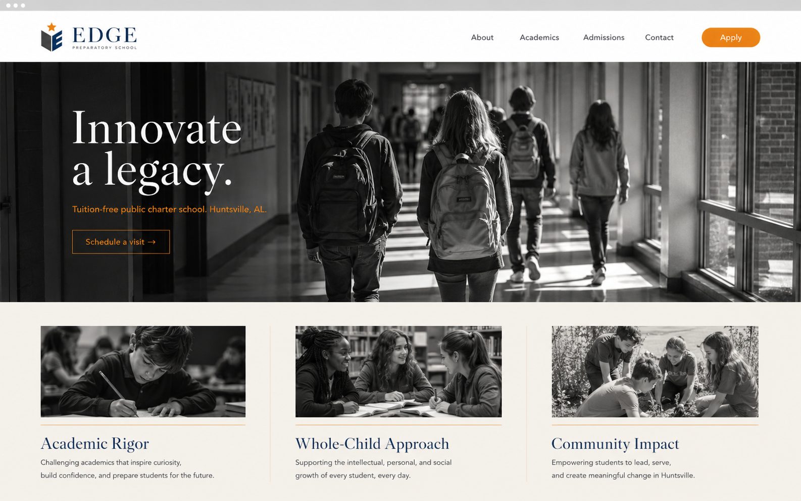 Edge Preparatory website — Innovate a legacy