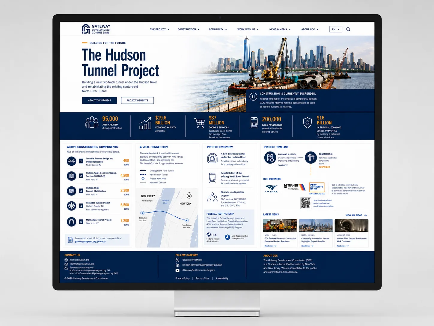 Gateway Development Commission — Hudson Tunnel Project brand mockup
